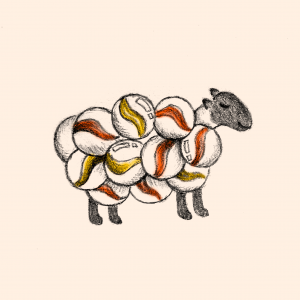 綿羊-玻璃-球